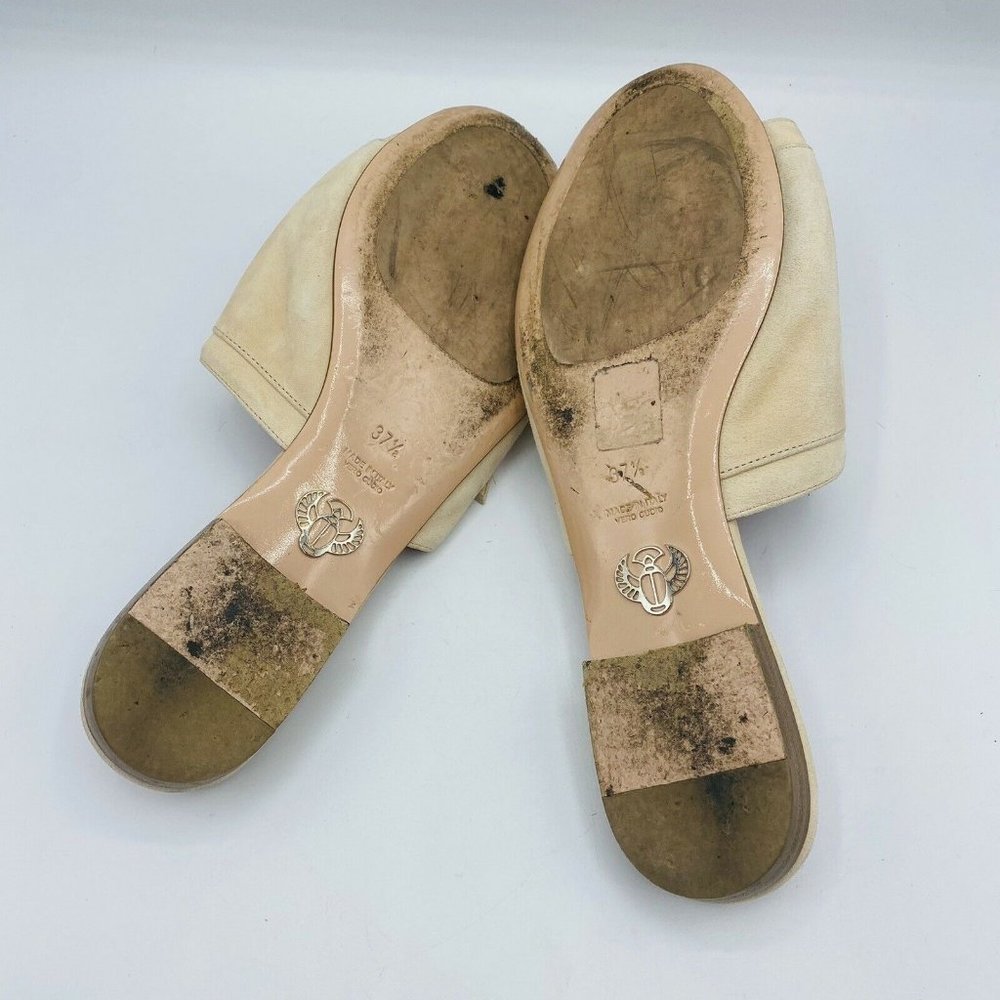 Oscar Tiye Pale Pink Suede Flats Slides 37.5 7.5 - Picture 6 of 7